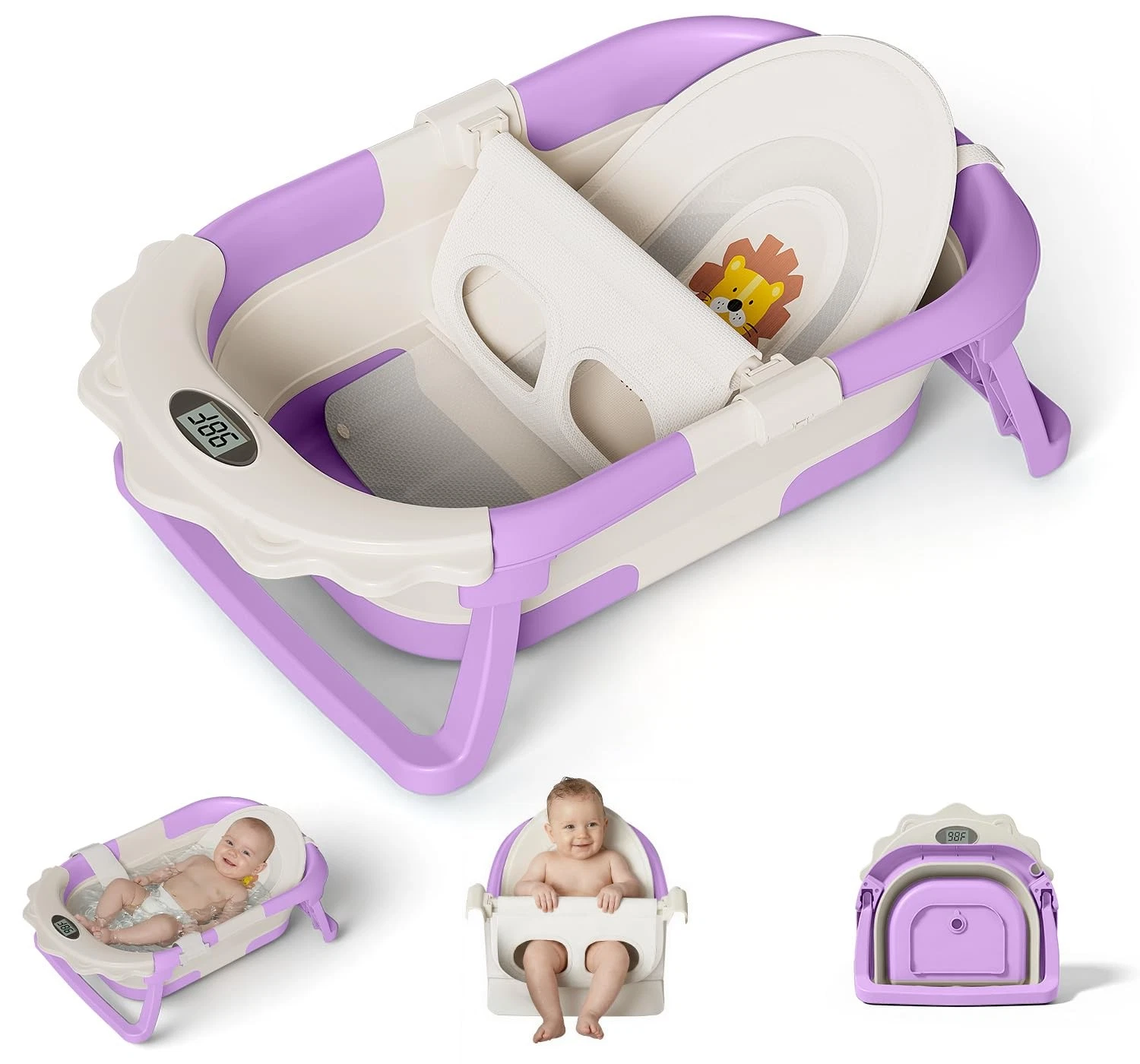 MoreFeel Foldable Baby Bathtub with Thermometer - 4-in-1 Lavender
Opens in a new window or tab