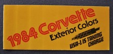1984 Chevrolet Corvette Paint Chip Colors Brochure Folder Excellent Original 84 1984 Chevrolet Corvette Paint Chip Colors Brochure Folder Excellent Original 84