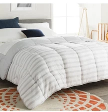 Linenspa Comforter Duvet Insert, Grey/White Down Alternative All Season FULL