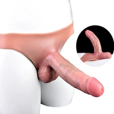 Ultra Realistic Penis Pants Cock Sleeve Hollow Strap On Silicone Dildo Sex Toys