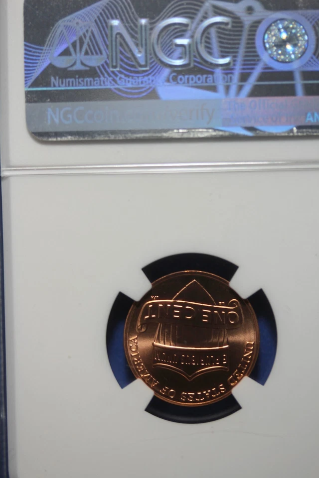 2019 W NGC 1C MS69RD FIRST "W" UNCIRCULATED LINCOLN SHIELD CENT #B51136 - Image 2 of 2