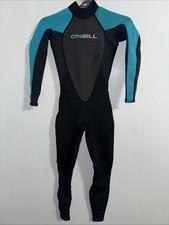 O'Neill Women's Reactor 3:2 Back Zip Full Body Wetsuit Blue Size 4 Lt Aqua Black