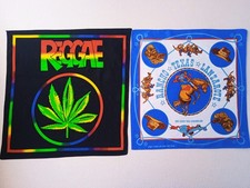2 cotton bandanas/scarfes: REGGAE CANNABIS Marijuana  WESTERN COWBOY TEXAS