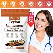 Metabolae Ceylon Cinnamon Capsules   300 Softgels, Supports Metabolic Balance