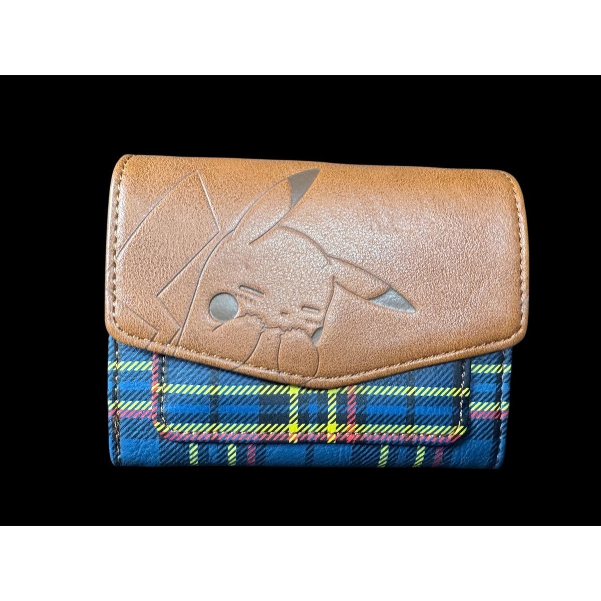 Loungefly Blue Tartan Pikachu Plaid Mini Backpack with Brown Accents Plaid Christmas Loungefly Mini Backpack Now Available at  main image 4