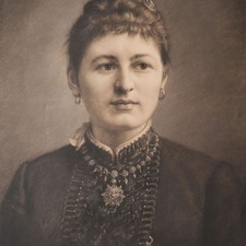 Carl Simon Frauenporträt Schmuck Realismus Unikat Kohle Zeichnung um 1900