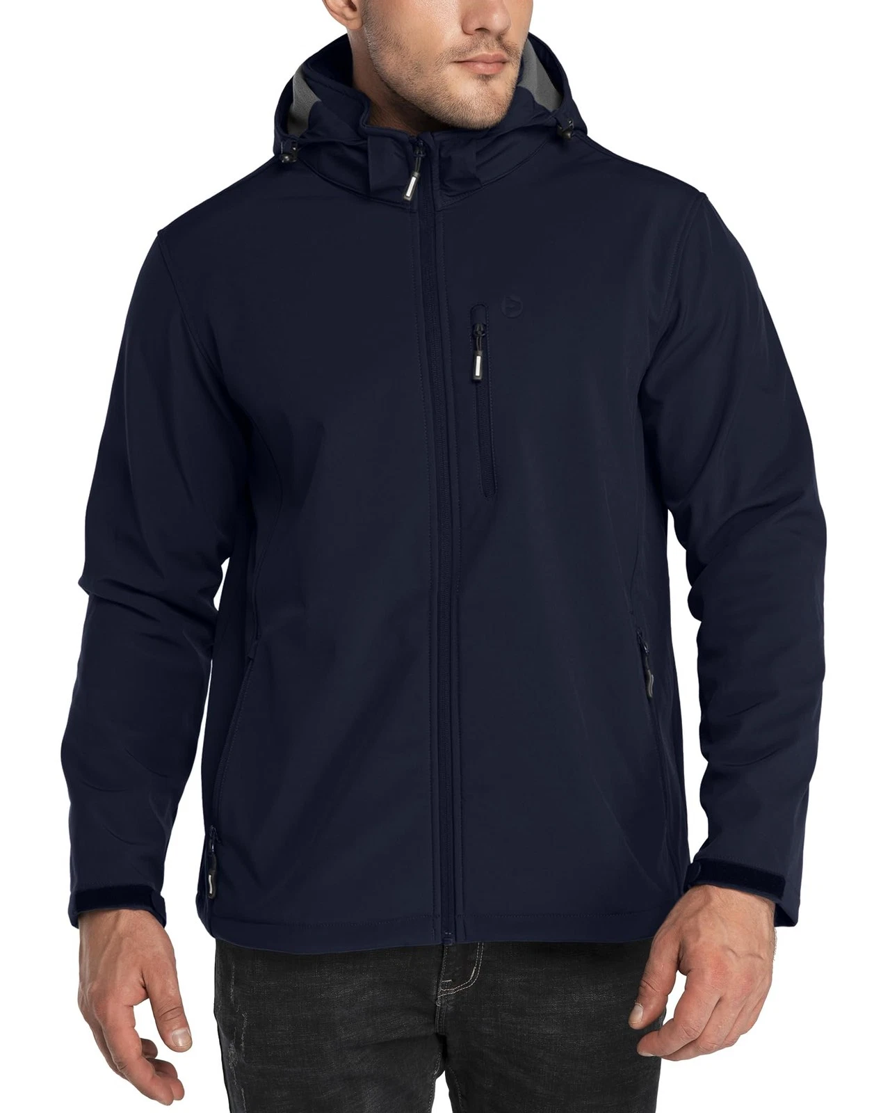 Outdoor Ventures Mens Lightweight Softshell Jacket Fleece Lined Hooded Water
