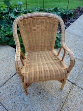 PETITE CHAISE FAUTEUIL ROTIN OSIER ENFANT BOIS VINTAGE   