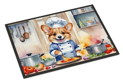 NEW Corgi The Chef Doormat Front Door Mat Indoor Outdoor Rugs for Entryway, Non