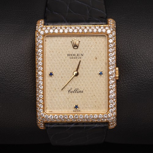 Rolex Cellini Watch Vintage 4931/8 Diamond Bezel 24mm Champagne Dial BOX & PAPER