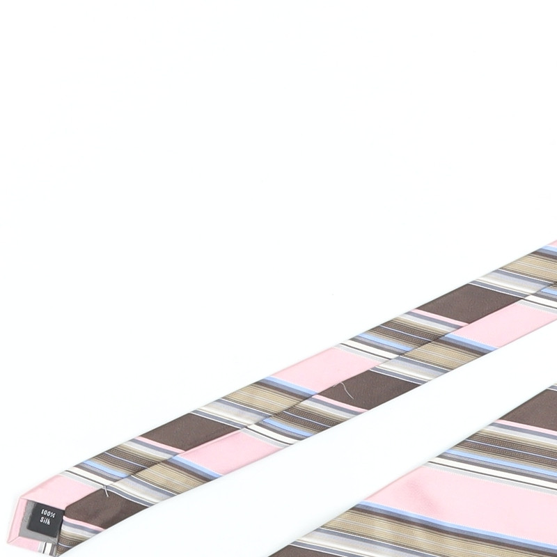Thomas Nash Men’s Striped Silk Tie - Pink/Brown image 5