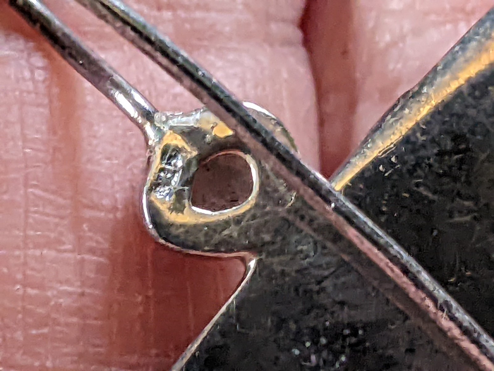 Sterling Silver Embossed Triangle Labradorite Ear… - image 6