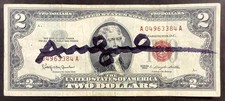 Andy Warhol - Authentic United States Bank Note Hand Signed with certificate