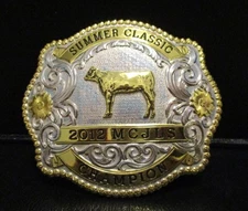 2012 MCJLS Medina County Texas Cow Champion Belt Buckle Summer Award Trophy Gist