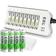 EBL AAA 1100mah Rechargeable Batteries NIMh 1.2V , Optional Charger