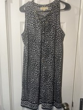 Michael Kors Women’s L Sleeveless Black White Leopard Print Dress