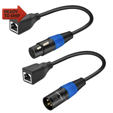 3 Pin XLR to RJ45 Adapter 1 Pair, RJ45 to XLR DMX Cable, for DMX-CON Controller