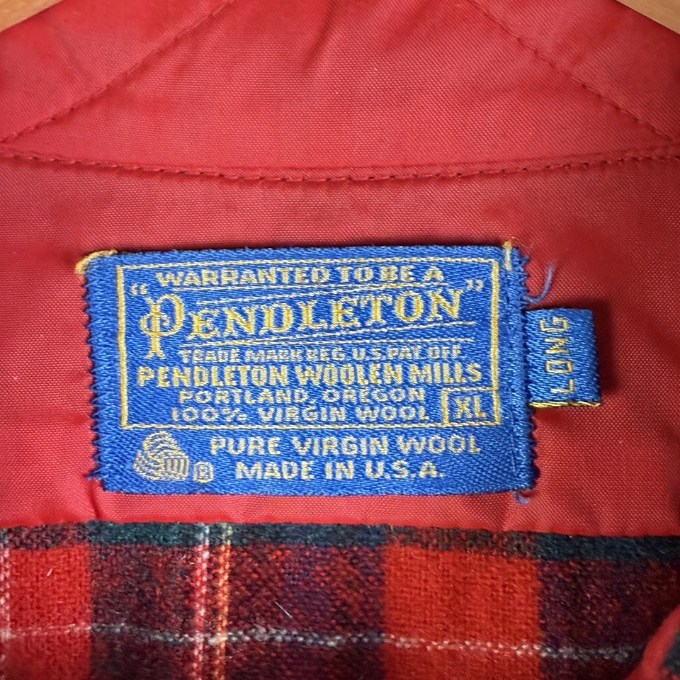 Pendleton Pure Virgin Wool Authentic Christie Tartan Shirt Red Plaid Men XL TALL - Image 3 of 4