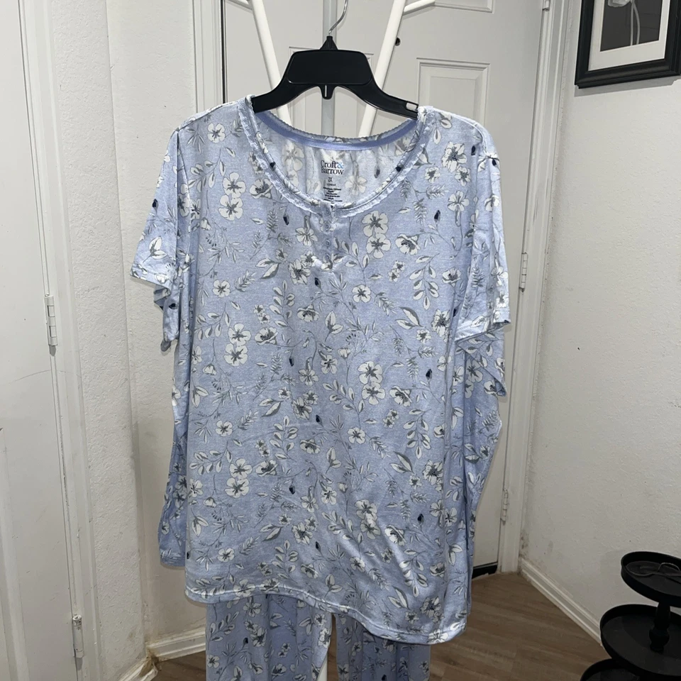 Croft And Barrow 2 piezas poliéster spandex ropa de salón conjunto de pantalones PJ Plus talla 2X Foto 2 de 4