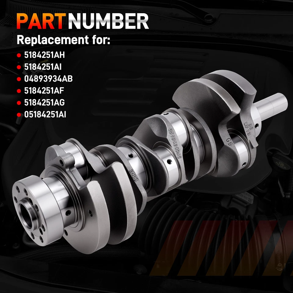 3.6L Engine Crankshaft & Bearing Kit For 2011-2024 Chrysler Dodge Jeep 5184251AH - Image 4 of 4