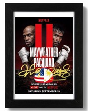 Floyd Mayweather and Manny Pacquiao Signed PHOTO Pre Print 6x4/A4/ Framed