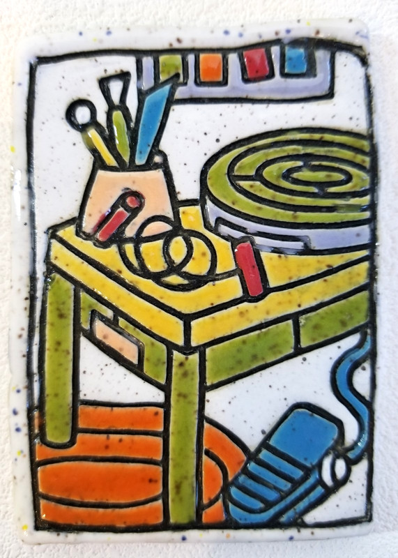 Original ACEO CERAMIC ART Pottery Studio Wheel - Kiln Fired | PotteryApocalypse