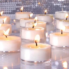 Soy Tea Lights Candles 50 Pack Unscented White Tealight Candles Bulk-4 Hours