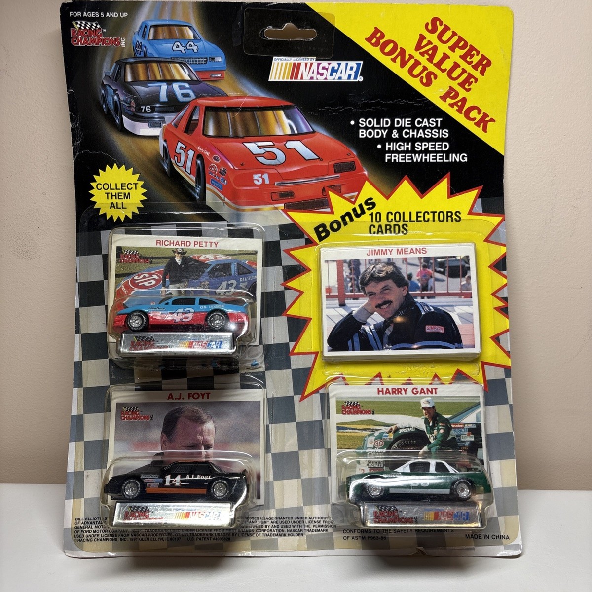 NASCAR Super Value Bonus Pack DieCast Car - Foyt - Means - Petty