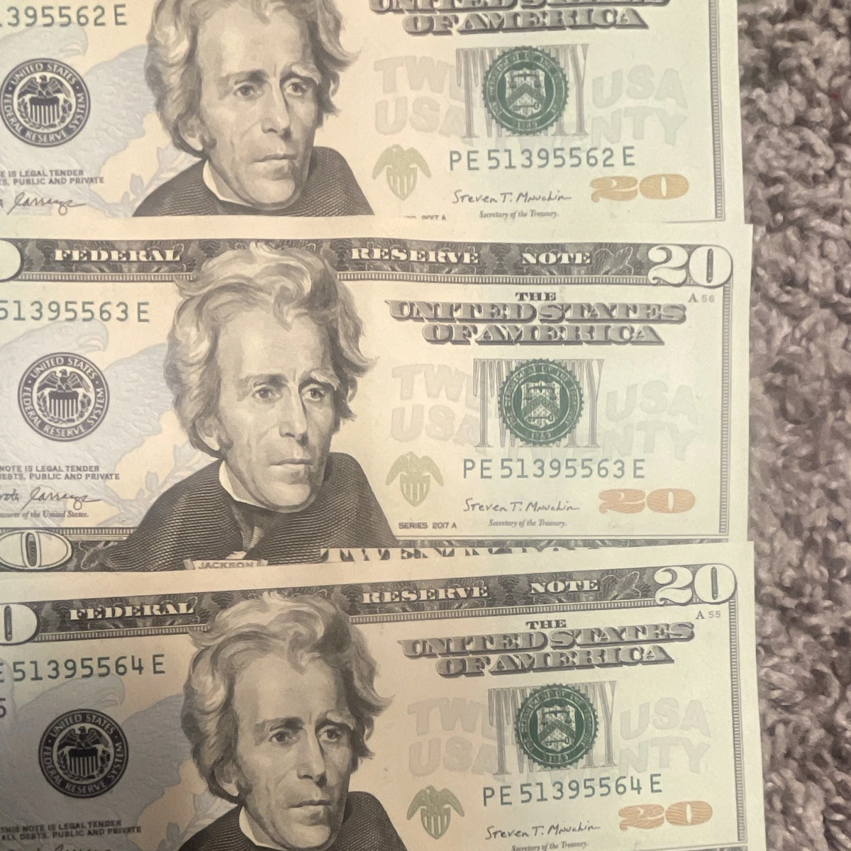 Uncirculated Uncertified $20 US Federal Reserve Small Notes for