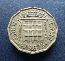 1961 Brass Threepence - Queen Elizabeth II - British Coin