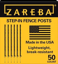 50 Pack Zareba A-48B 4 Foot Electric Fence Posts Black
