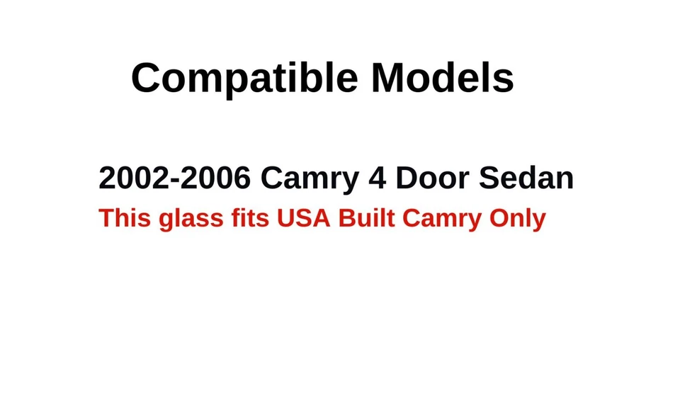 Fits 2002-2006 Toyota Camry Driver Left Side Front Door Window Glass (USA Built) Foto 3 de 4