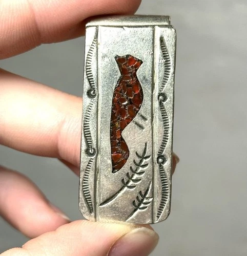 Vintage Sterling Silver Native American Turquoise Money Clip Wallet Southwestern