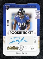 2021 Panini Contenders Rookie Variation Ticket Stub 13/99 Odafe Oweh Auto 0d44