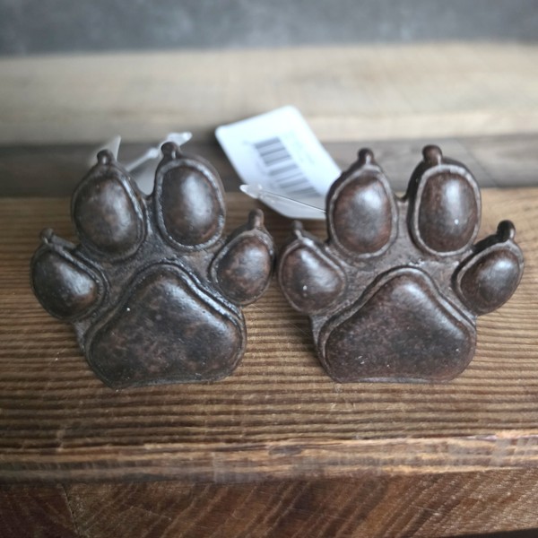 2 X MöBelknopf Hundepfoten Griff MöBelknauf Knauf Metall Clayre&Eef Hunde Deko-image