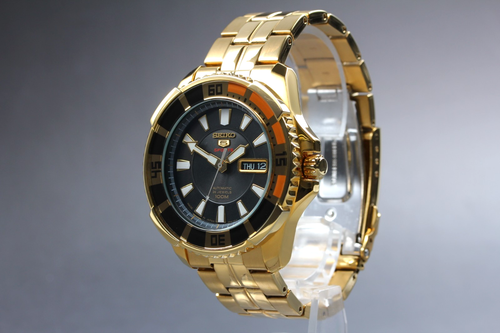 OH Rare [N MINT] SEIKO 4R36-00S0 5 Sports Automatic Gold Day/Date Men's Watch JP - Picture 2 of 10