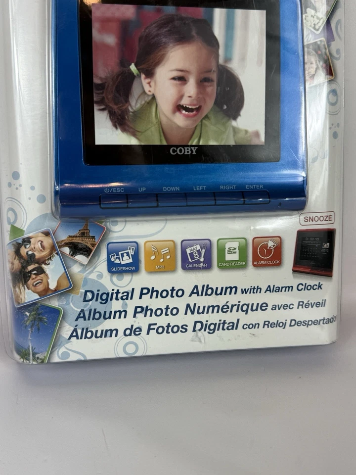 Coby DP-356 3.5" Digital Picture Frame / Album with Alarm Clock Blue - Image 4 of 4