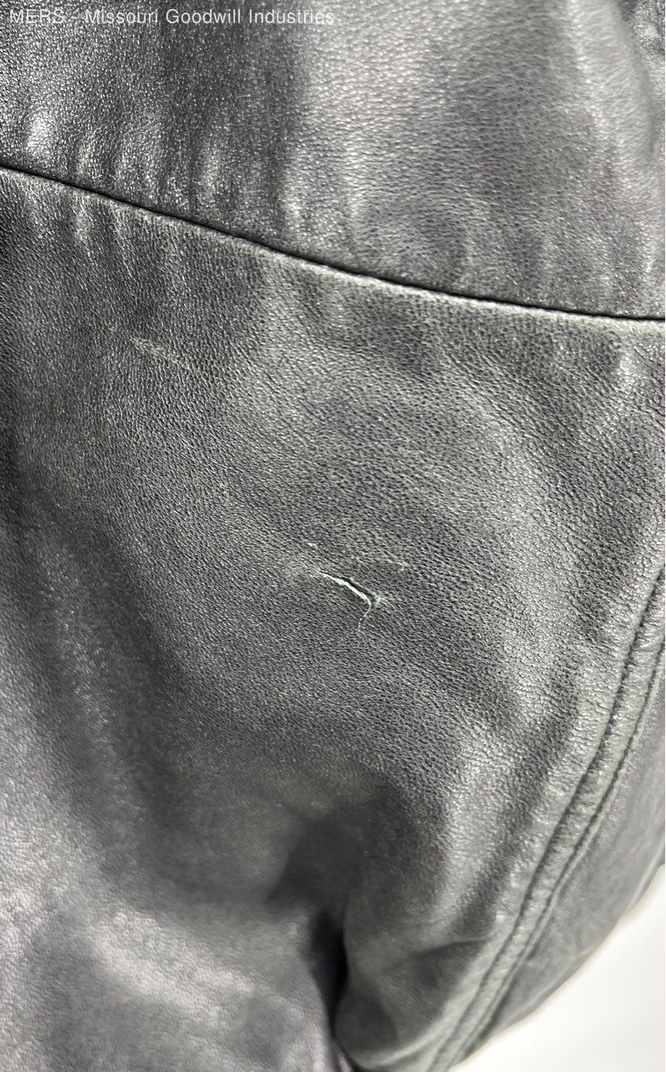 American Classics Black Solid Full Zip Leather Ja… - image 7