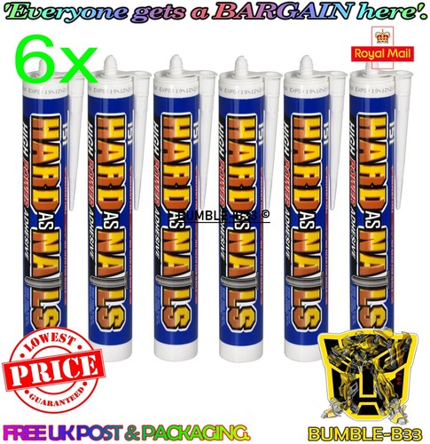 6 X CARTRIDGES HARD AS NAILS INTERIOR NO MORE NAILS SOLVENT FREE ADHESIVE - 第 1/1 張圖片