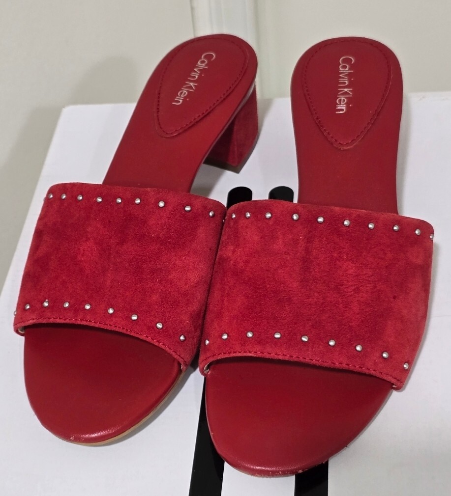 Flat Sandals Red Calvin Klein Sandals Calvin Klein Women's Crimson