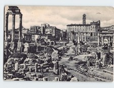Postcard Roman Forum Ruins of the Temple of Saturno Rome Italy