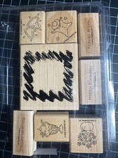 Stampin Up Wood Rubber Stamp 2002 All Occasions Birthday, Congrats, Baby Thanks