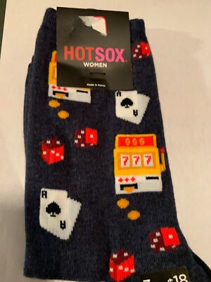 $7 Hot Sox Navy Casino Blackjack Authentic Women 9-11 Dice Gambling #4