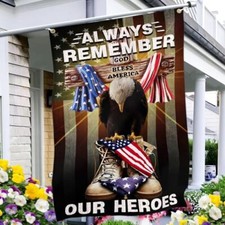 Memorial Day Flag Always Remember One Size Always Remember Our Heroes flag 3x5