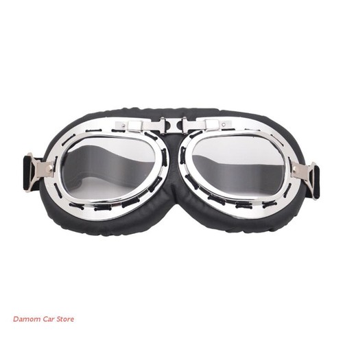 Retro Motorcycle Motorbike Aviator Goggles Glasses Vintage Outdoor Leather UK - Picture 7 of 7