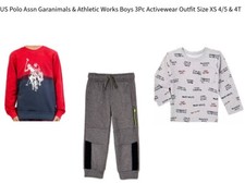 US Polo Assn Garanimals  Athletic Works Boys 3Pc Activewear Outfit Sz XS 4/5 4T