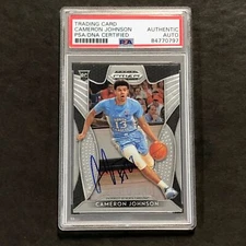 2019-20 Panini Prizm Draft Picks #76 Cameron Johnson Signed Card PSA Slabbed Aut