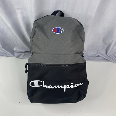Champion Black Dark Gray Manuscript 18'' Backpack Bag EUC & CLEAN