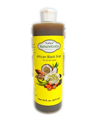 NatureGoGo Liquid African Black Soap 16 fl oz