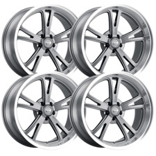 Set-4 Ridler 606 18x8 5x4.75 0mm Gray Wheels Rims 18 Inch